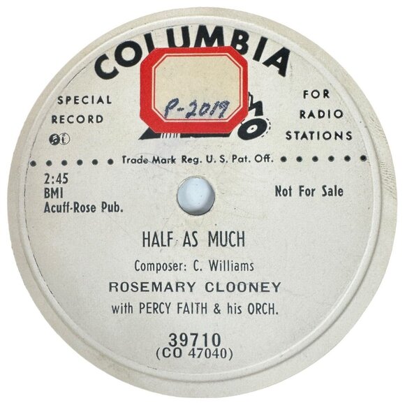 Rosemary Clooney Half As Much / Poor Whip-Poor-Will 39710 Columbia Rare Shellac - Picture 2 of 4